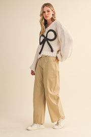 Bow Babe Chunky Sweater - Cream