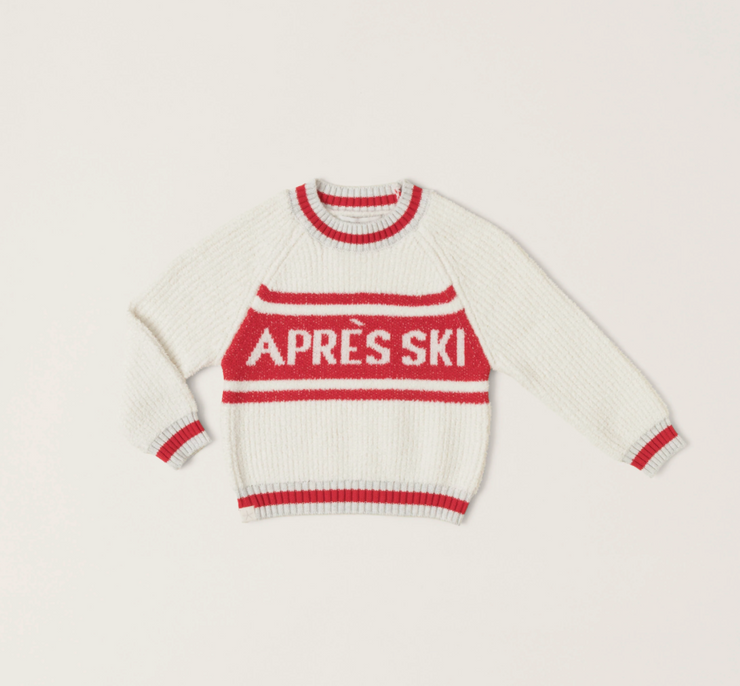 Toddler CozyChic Cotton Apres Pullover - Cream/Red