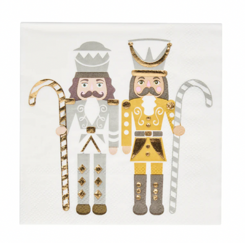 Cocktail Napkin Gilded Nutcracker/20pkg/FOIL 3-Ply