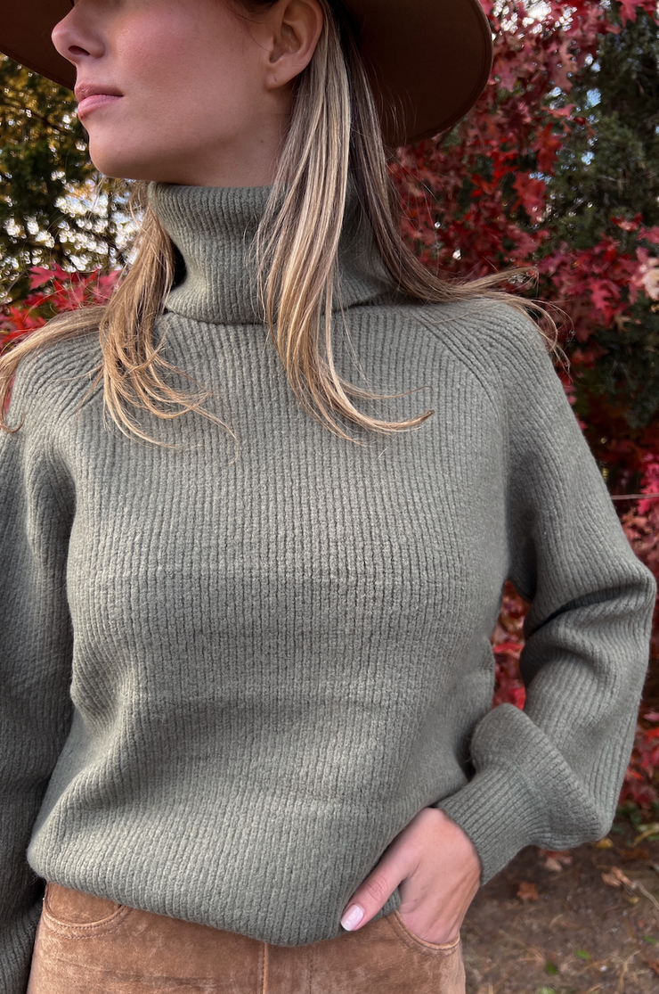 Dayna Turtleneck Sweater - Olive