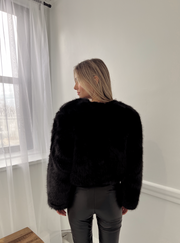 Cash Flow Fur Jacket - Black
