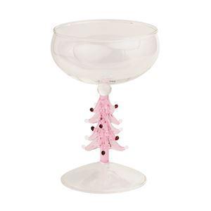 Pink Tree Coupe Glass