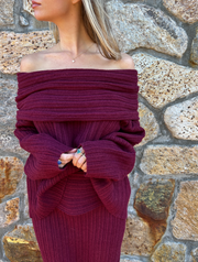 Best Dressed Maxi Sweater Skirt - Ruby