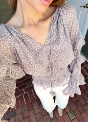 Romina Ruffle Top - Mocha