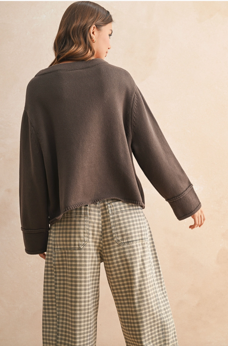 Always A Breeze Sweater - Brown