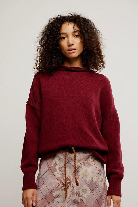 WTF Torres Roll Neck Sweater - Maroon