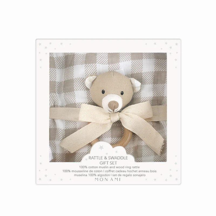 Gingham Muslin Swaddle Gift Set