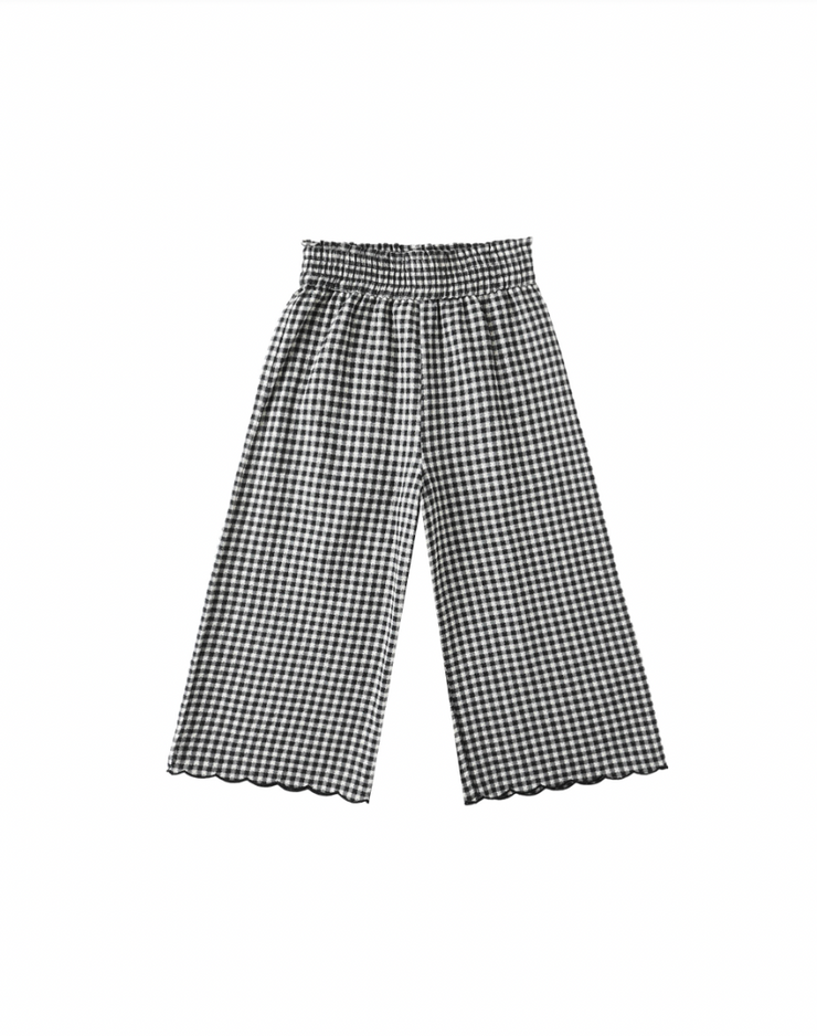 The Francie Wide Leg Pant - Black Gingham