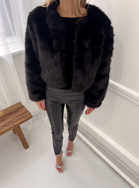 Cash Flow Fur Jacket - Black