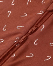Candy Canes Bamboo Zip Footie