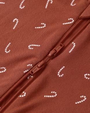 Candy Canes Bamboo Zip Footie