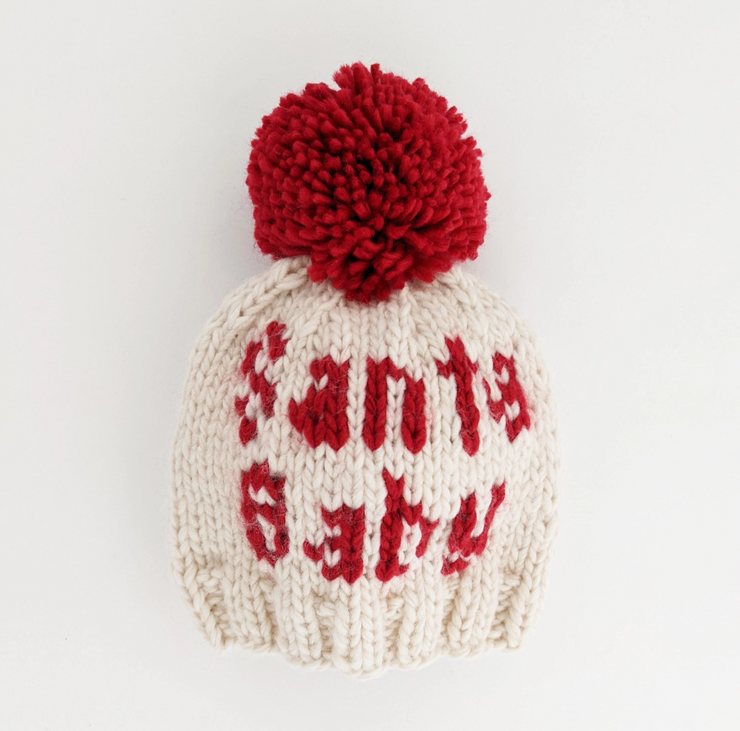 Santa Baby Hand Knit Beanie Hat Baby & Kids