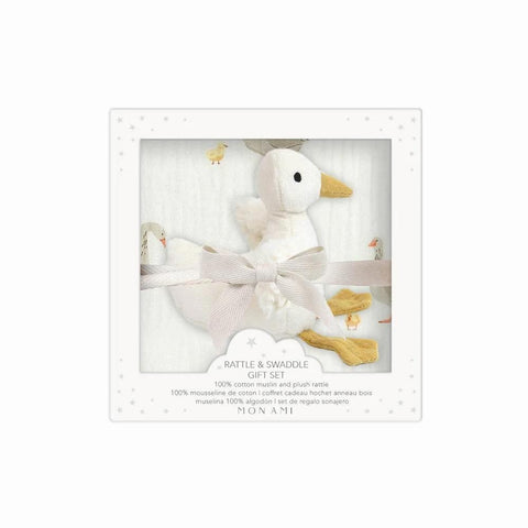 Mother Goose Swaddle Rattle Gift Set