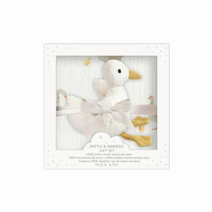 Mother Goose Swaddle Rattle Gift Set