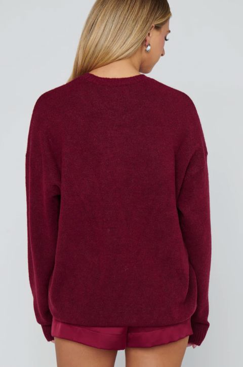 Feel Good Sweater - Maroon Knit