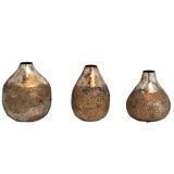Metal Vases, Burnt Gold Finish - 3 sizes
