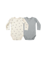Quincy Mae Jersey Bodysuit 2 Pack - Bears/Steel Blue