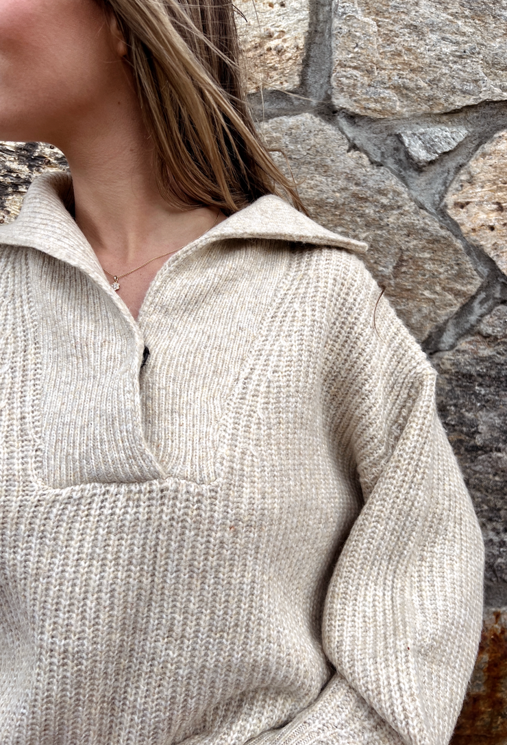 Dani Henley Sweater - Oat