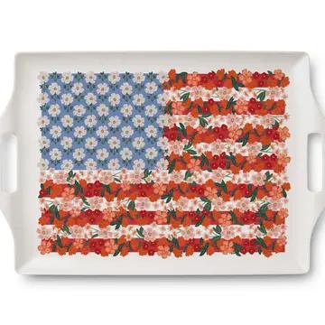 Americana Melamine Serving Platter with Handles