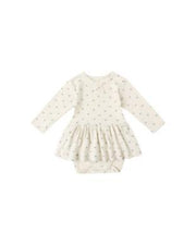 Pointelle Skirted Bodysuit - Blue Ditsy