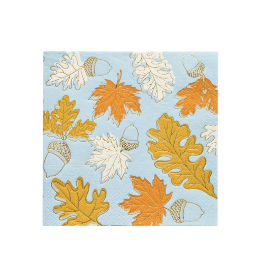 Gilded Harvest Cocktail Napkin 5/ 3ply 26/pkg Gold Foil