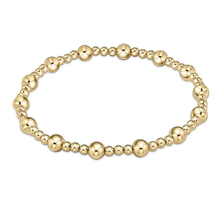 E. Newton Classic Sincerity Pattern 5mm Bead Bracelet - Gold