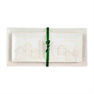 White Christmas Tray Set