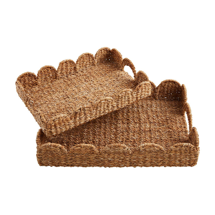 Large scallop Woven Tray
