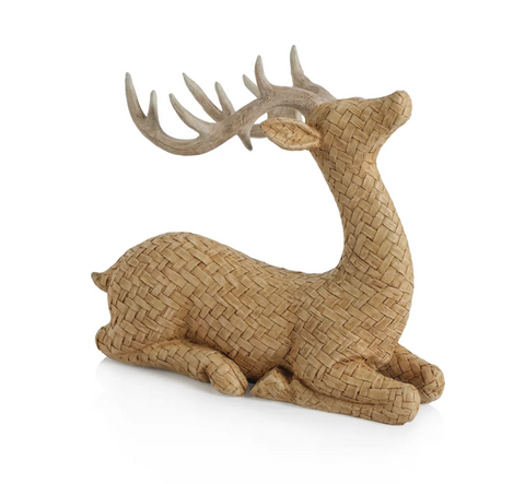 Rattan Textured Deer - Sitting