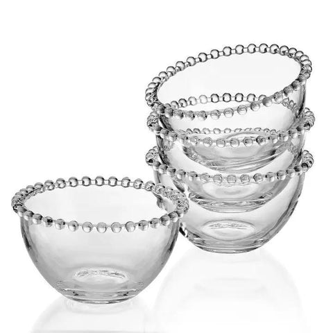 Fitz & Floyd Beaded 5.25in Small Glass Bowl