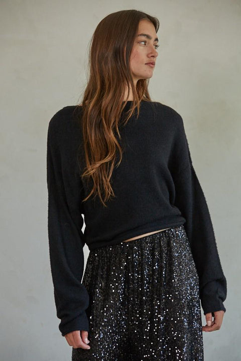 The Jovie Pullover Sweater - Black