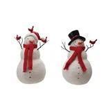 Resin Snowman with Birds, Multi Color, 2 Styles