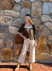 Sweet Talker Ribbon Dot Top - Brown