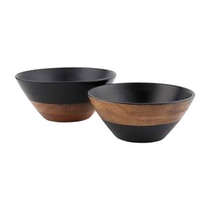 Blk Wood Bowl Large