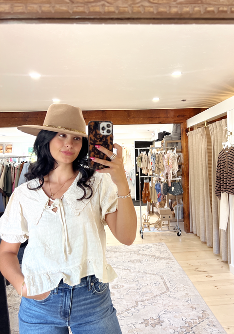 Fable Embroidered Collar Blouse