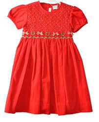Red Smocked Corduroy Short Sleeve Dress with Panty
