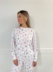 Alpine Tree Long Sleeve Top - White