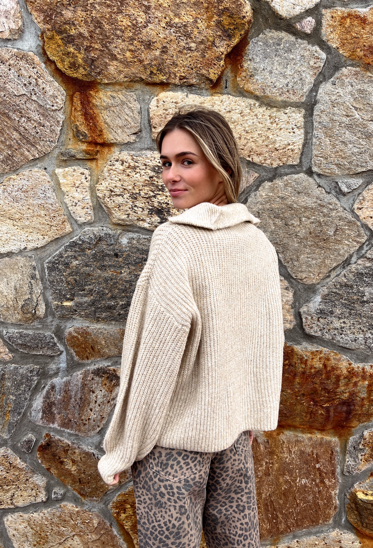 Dani Henley Sweater - Oat