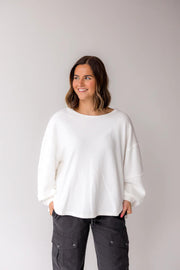 Total Eclipse Long Sleeve in Clean Ivory/White