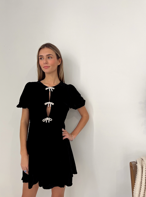 Velvet Bow Sparkle Mini - Black