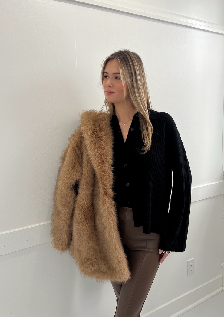 Adrien Button Up Sweater - Black