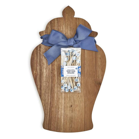 Ginger Jar Shaped Serving Board with Toothpicks