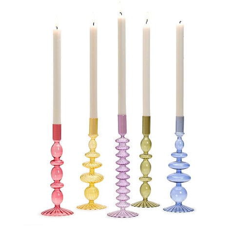 Hand-Blown Glass Candleholde