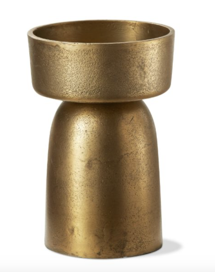knoll pillar holder short - antique brass
