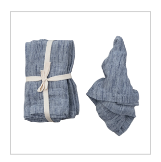 Woven Cotton & Linen Slub Napkins, Set of 4