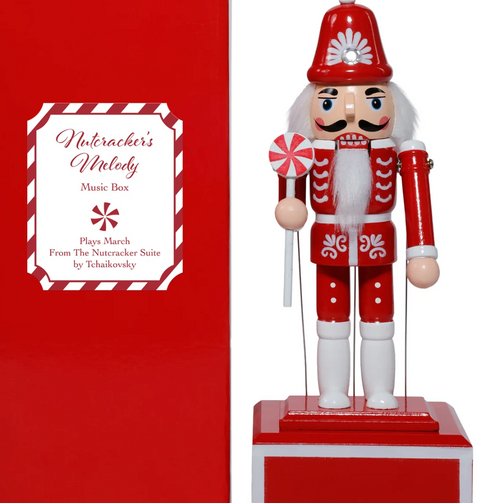 Nutcracker Melody Music Box with Square Base