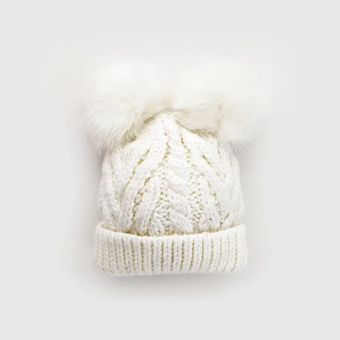 Winter White Fluffer Beanie Hat Baby & Kids