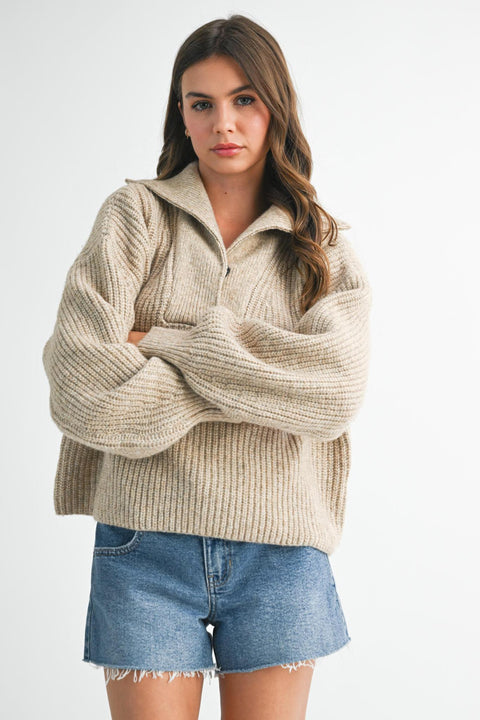 Dani Henley Sweater - Oat
