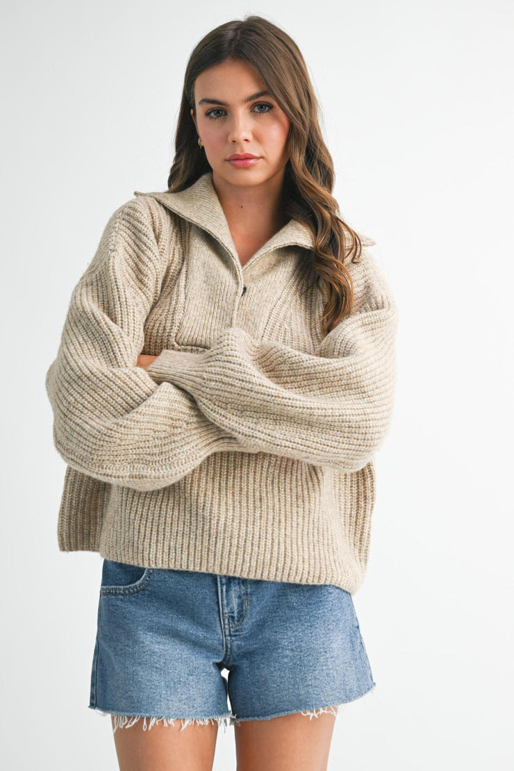 Dani Henley Sweater - Oat