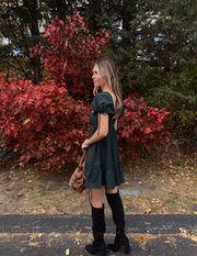 Mae Checkered Babydoll Dress